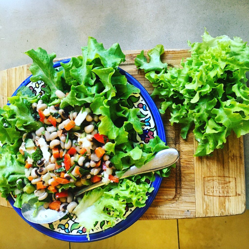 Black-eyed pea salad is a traditional New Years food in many cultures, including Judaism. 
 